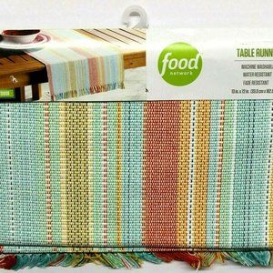 Food Network 13" x 72" Stripe Table Water Resistant Runner,